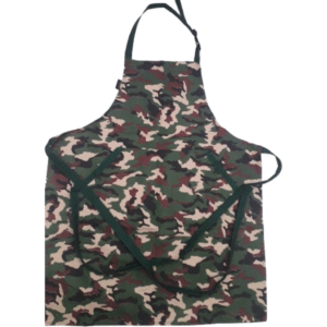 Camouflage bib apron with two pockets