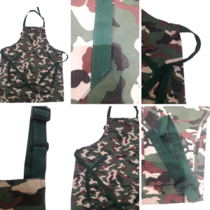 Camouflage bib apron with two pockets