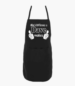 Dave black chef apron with two pockets