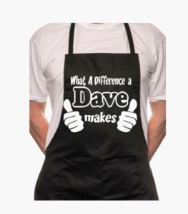 Dave black chef apron with two pockets