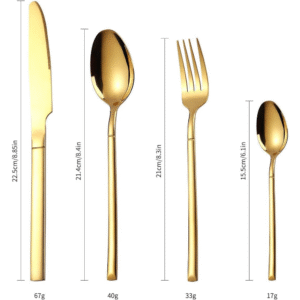 24 piece gold stainless steel cutlery set in gift box