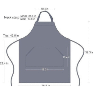 Dark grey bib apron with two pockets