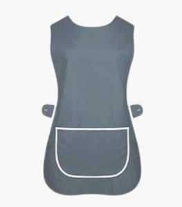 Grey tabard apron with front pocket