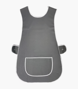Grey tabard apron with front pocket