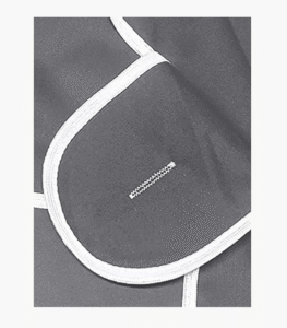 Grey tabard apron with front pocket