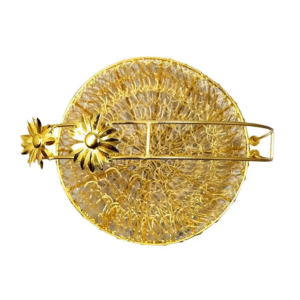Gold wire mesh hamper basket round set of 2