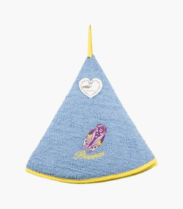6 round tea towels in embroidered cotton