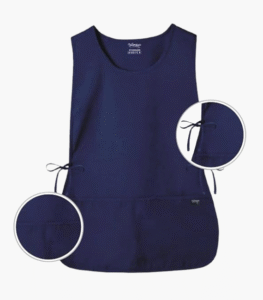Navy cobbler apron with deep front pockets