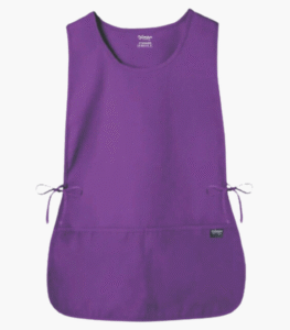 Purple cobbler apron with deep front pockets