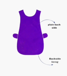 Purple tabard apron with large front pocket