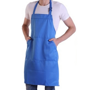 Royal blue bib apron with two pockets