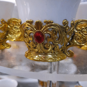 Gold Turkish tea cups set of 6 with saucers