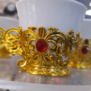 Gold Turkish tea cups set of 6 with saucers