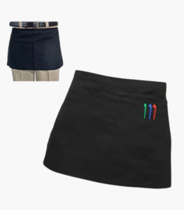 Black short waist pocket aprons with front pockets
