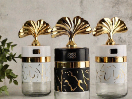 Set of 2 Marble-designed spice jars