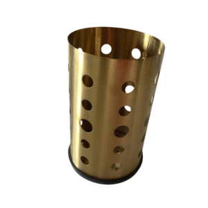 Almond gold stainless steel utensil holder and cutlery pot