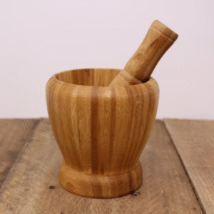 Wooden pestle and mortar set of 2 for grinding herbs
