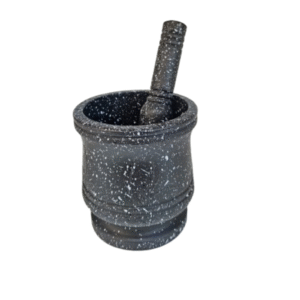 Black pestle and mortar set of 2 for crushing spices