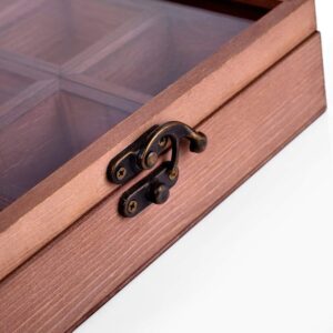 Wooden spice box masala dabba with 9 compartments