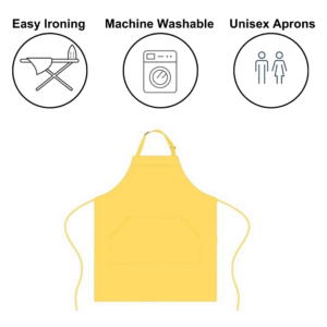 Yellow bib apron with two pockets