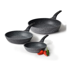 3 piece granite non-stick frying pan set