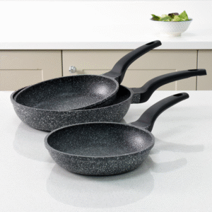 3 piece granite non-stick frying pan set