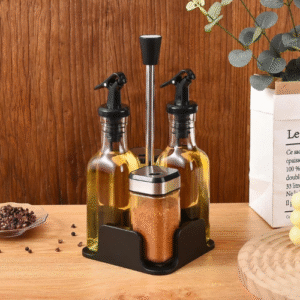 5 piece glass olive oil and vinegar dispenser cruet set