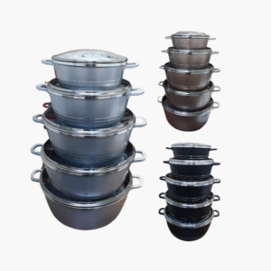 5 piece non-stick cookware pot set with glass lids