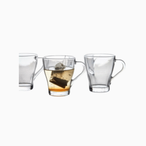 6 piece set of insulated thick glass coffee and tea mugs