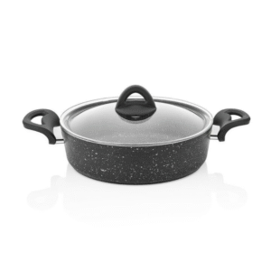 7 piece black granite non-stick cookware set