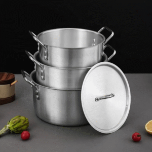 7 piece aluminium cookware casserole and stockpot set