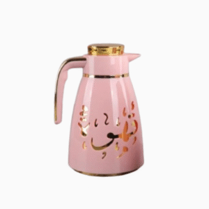 1 litre gold and white Arabic tea thermos vacuum coffee pot