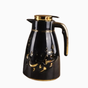 1 litre gold and white Arabic tea thermos vacuum coffee pot