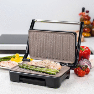 750W electric marble effect health grill and panini press