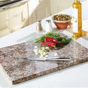Large rectangular brown granite chopping board 45 cm