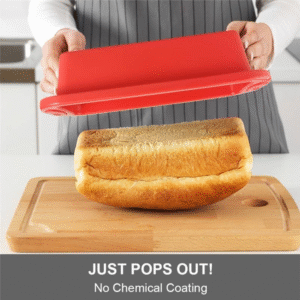 Set of 2 non-stick silicone loaf pans for bread baking