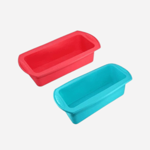 Set of 2 non-stick silicone loaf pans for bread baking