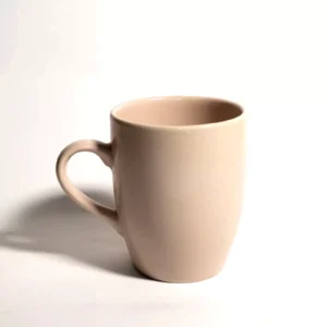 Set of 6 brown ceramic porcelain coffee mugs 310ml