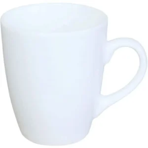 Set of 6 white ceramic porcelain coffee mugs 310ml