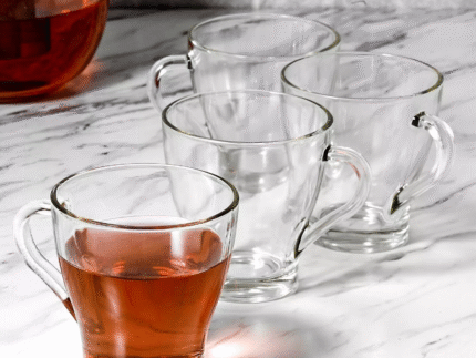 6 cosy NEW ELEGANT DESIGN Glass Coffee/Tea/Latte COSY GLASS MUG, 250ML