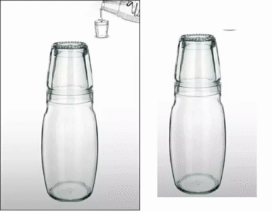 Clear glass carafe jug and tumbler drink set