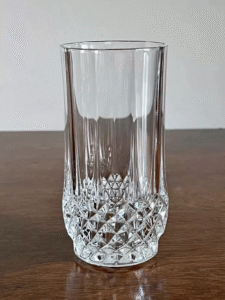 Set of 6 heavy crystal cut goblet base tumblers 255ml