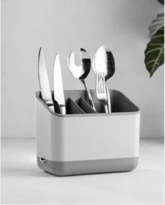 Divided countertop cutlery storage organizer and utensil holder