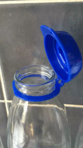 Pack of 3 one litre glass milk bottles with lids