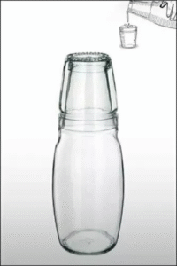Clear glass carafe jug and tumbler drink set