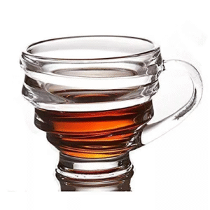 Set of 6 deli spiral glass coffee mugs 140ml