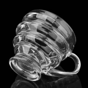 Set of 6 deli spiral glass coffee mugs 140ml