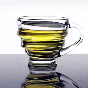 Set of 6 deli spiral glass coffee mugs 140ml