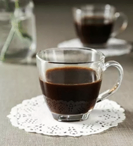 Set of 6 clear square rim glass coffee mugs