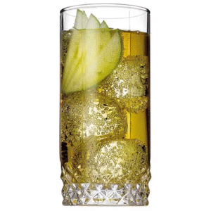 Set of 6 heavy crystal cut tumbler glasses with crystal base